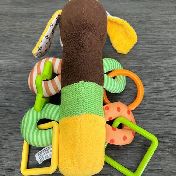 Nuby Brown Puppy Dog Rattle Teether Plush - Picture 2 of 5